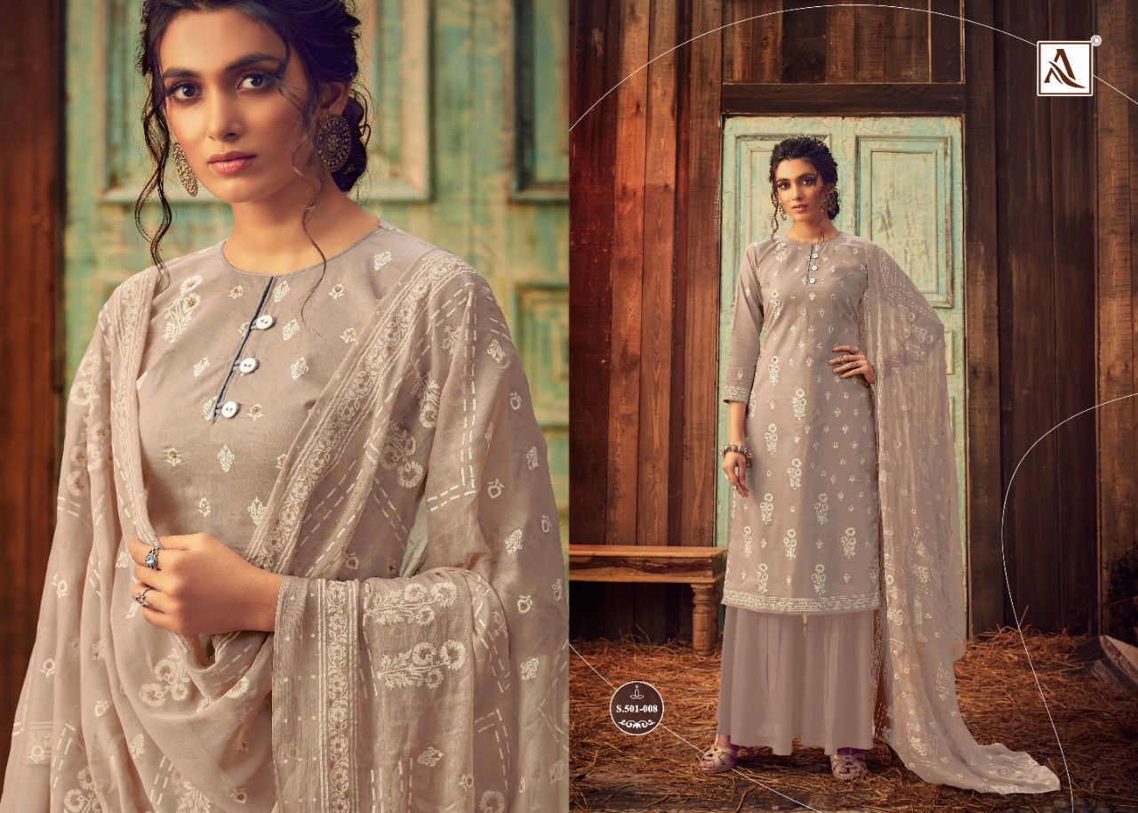 Alok Bloom Gold 2 Pure Lawn Cotton Designer Dress Material
